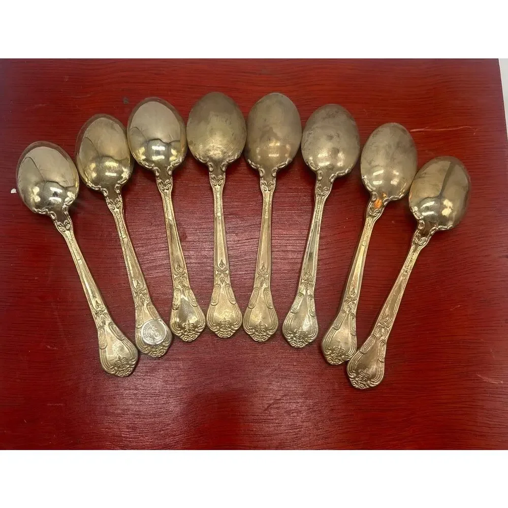 Godinger Grand Master Gold Plated Flatware Service 8 Box Missing Knife Fork VTG